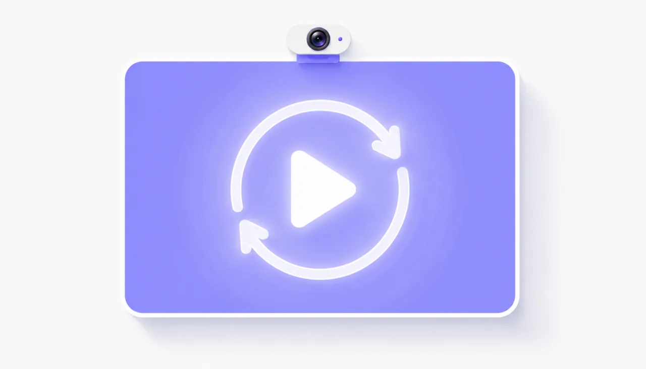 A video playing on a seamless loop as a webcam feed