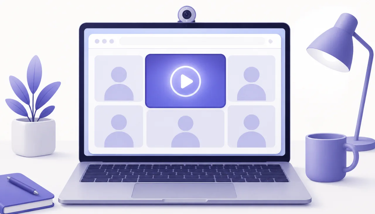 A video used as the camera in a Google Meet call in the browser